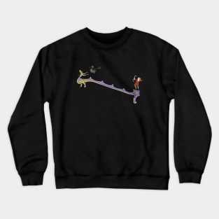 Medieval art - archer shooting a stork Crewneck Sweatshirt